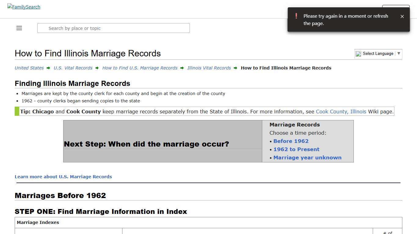 How to Find Illinois Marriage Records • FamilySearch